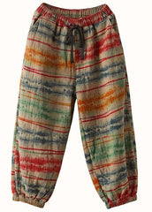 Beautiful Sunset Print Fall Linen Harem Pants-Limited Stock