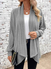 Women's Autumn and Winter Long Sleeve Solid Color Cardigan Jacket