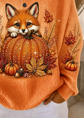 Casual Animal Henley Collar Long Sleeve Sweatshirt