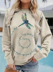 Dragonfly printed round neck sweatshirt