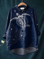 Retro Mystical Star Ocean Turtle T-shirt