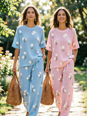 Women's Waffle Casual Two-Piece Set