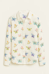 Casual Butterfly Printed Buttoned Shirt