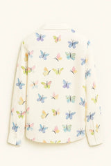 Casual Butterfly Printed Buttoned Shirt