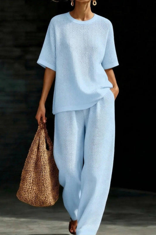 Women's Waffle Casual Two-Piece Set