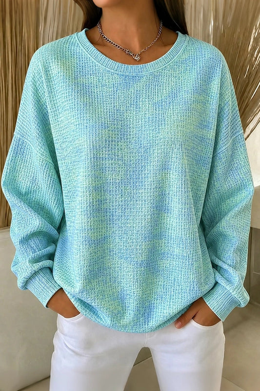 Casual Crew Neck Ombre Sweatshirt