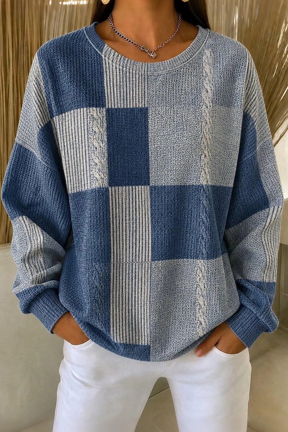 Casual Abstract Graphic Crew Neck Long Sleeve Sweatshirt