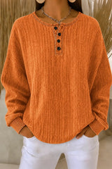 Women Casual Plain Henley Collar Long Sleeve Sweatshirt