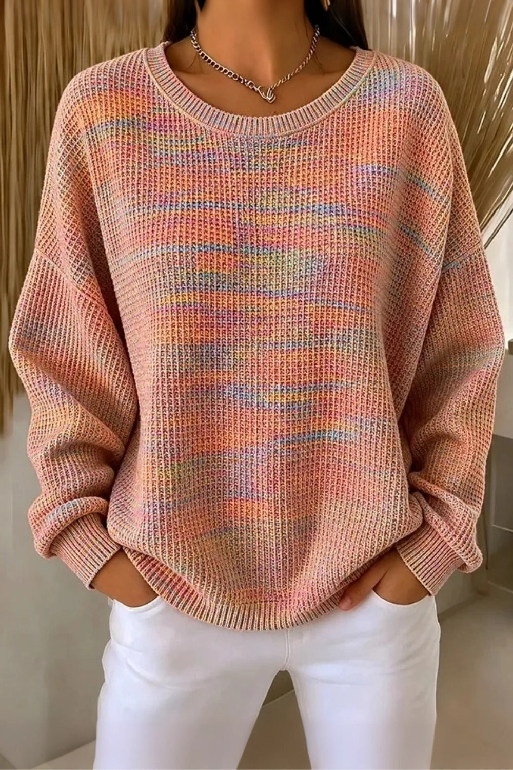 Women Casual Abstract Crew Neck Long Sleeve Sweatshirt