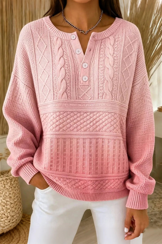Women Casual Ombre Crew Neck Long Sleeve Sweatshirt