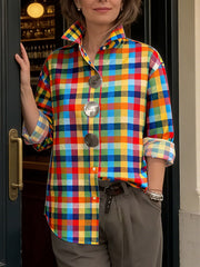 Women's Geometric Print Simple Cotton Shirt