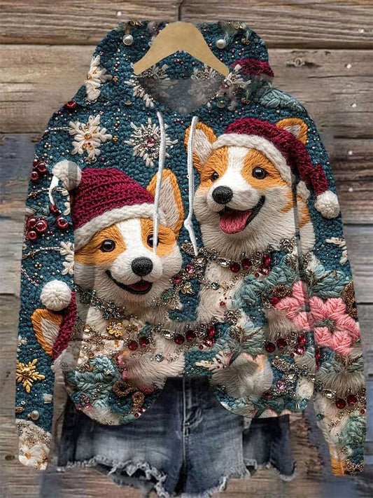 Women's   Dog Christmas Print Casual Sweatshirt