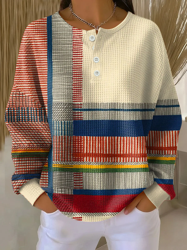 Women Abstract Crew Neck Long Sleeve Casual Daily Spring/Fall Sweatshirt