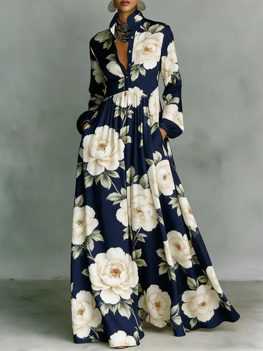 Women's Floral Art Elegant Romantic Casual Vacation Maxi Dress