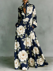 Women's Floral Art Elegant Romantic Casual Vacation Maxi Dress