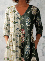 Women's Elegant Floral Motion V Neck  Top