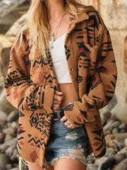 Plush Lapel Long Sleeve Jacket