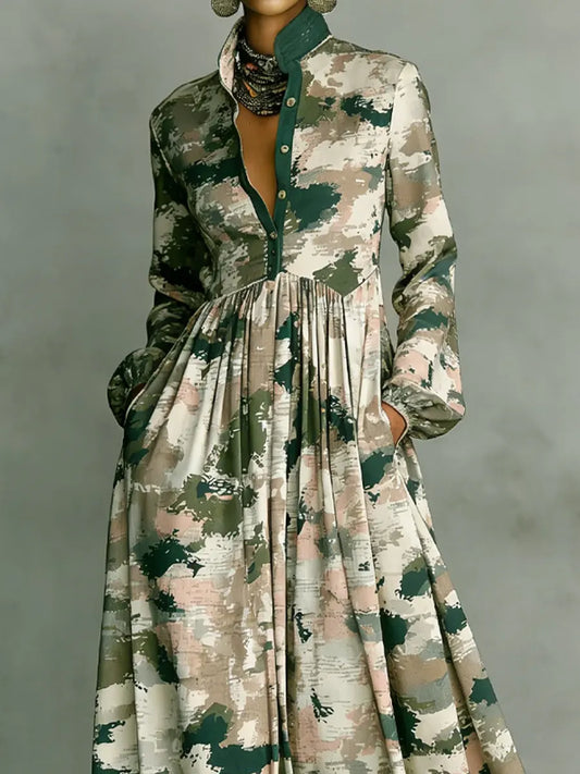 Women's Vintage Art Elegant Romantic Casual Vacation Maxi Dress