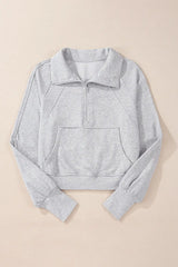 light grey quarter zip sweatshirt