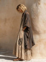 Women's Bohemian-Style Linen-Cotton Two-Piece Set — Vintage Loose Shirt & Dress Ensemble