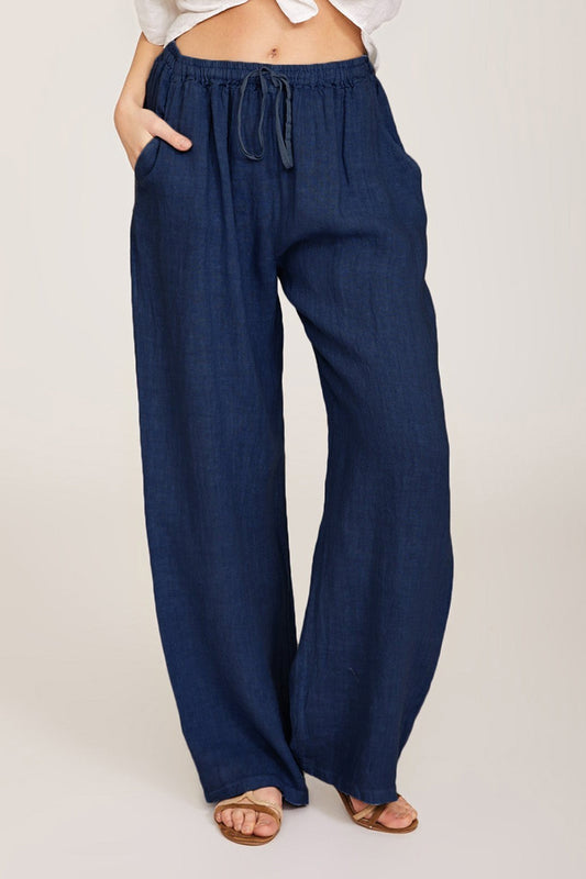 Women's Solid Color with Pockets Summer Wide Leg Pants