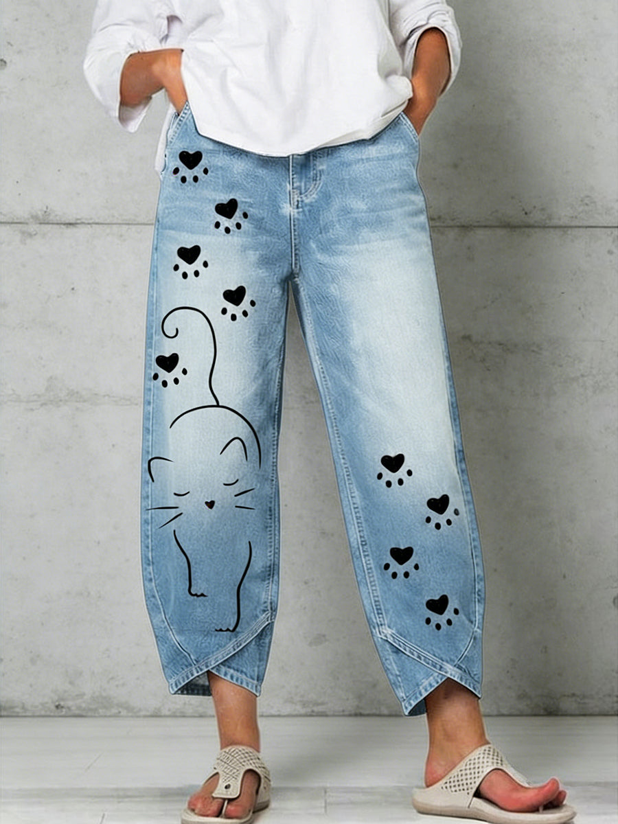 Women's Animal Art Print Trousers