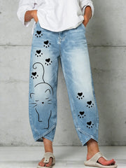 Women's Animal Art Print Trousers
