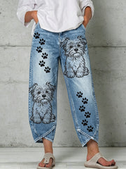 Women's Animal Art Print Trousers