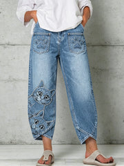 Women's Animal Art Print Trousers