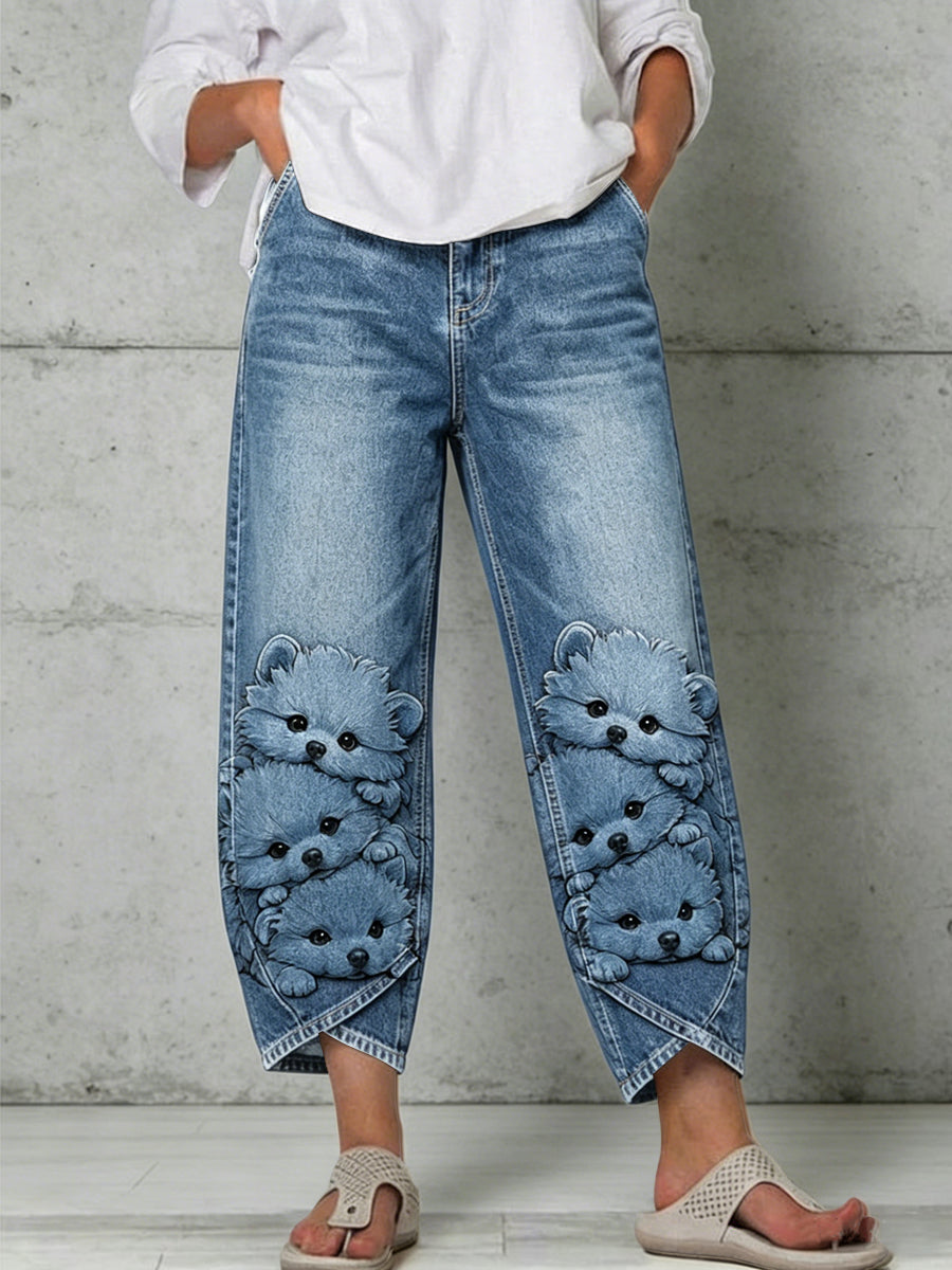 Women's Animal Art Print Trousers