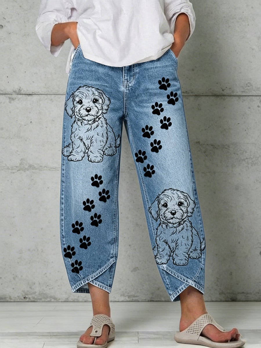 Women's Animal Art Print Trousers