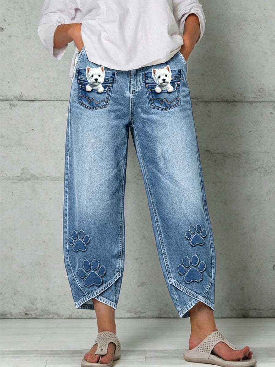 Women's Animal Art Print Trousers