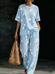 Women's Waffle Casual Two-Piece Set